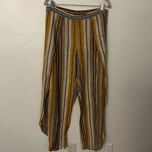 Drew Anthropologie Striped Asymmetrical Drawstring Pants Size L Beachy Coastal